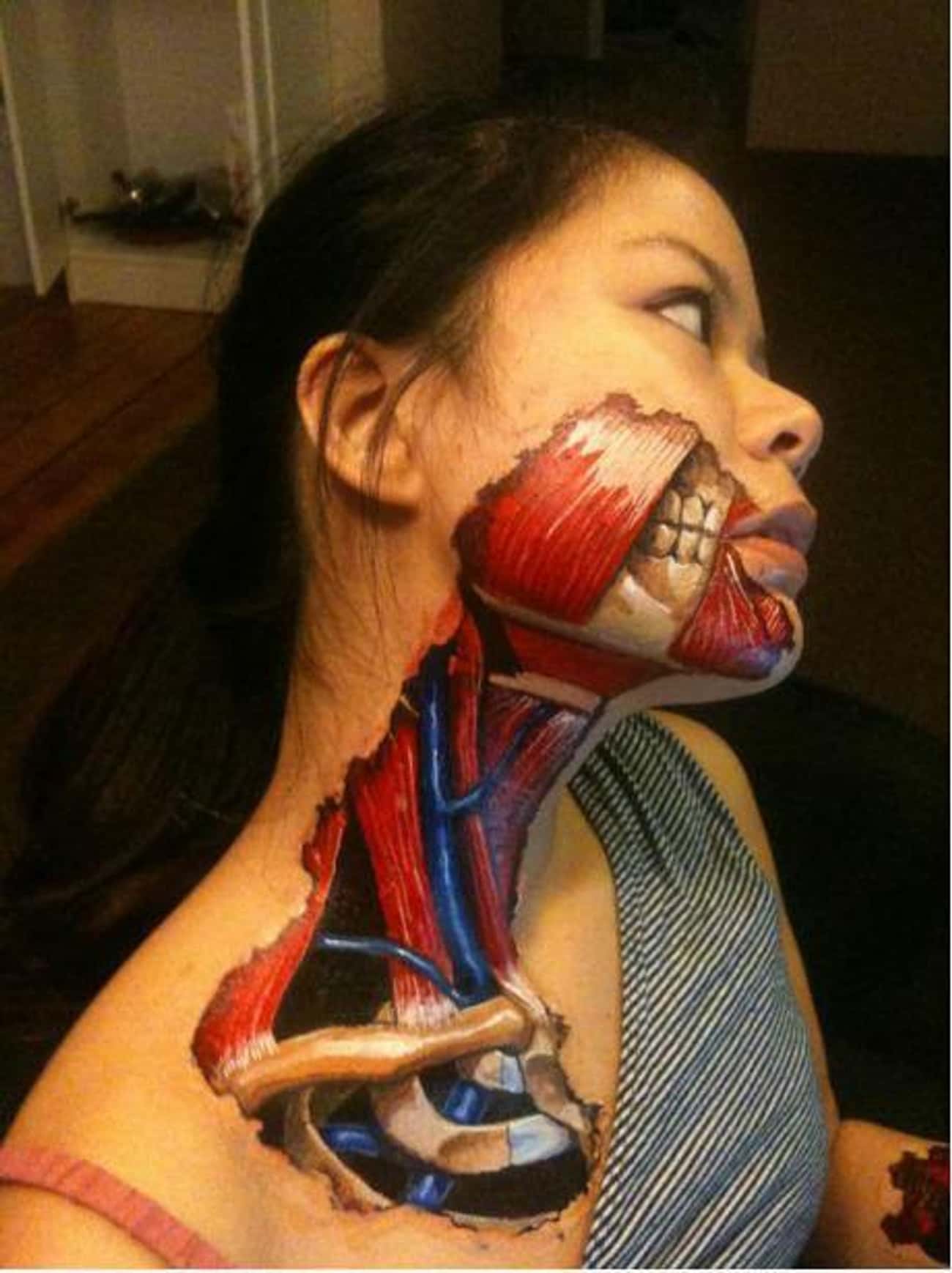 3D Muscle Face Tattoo