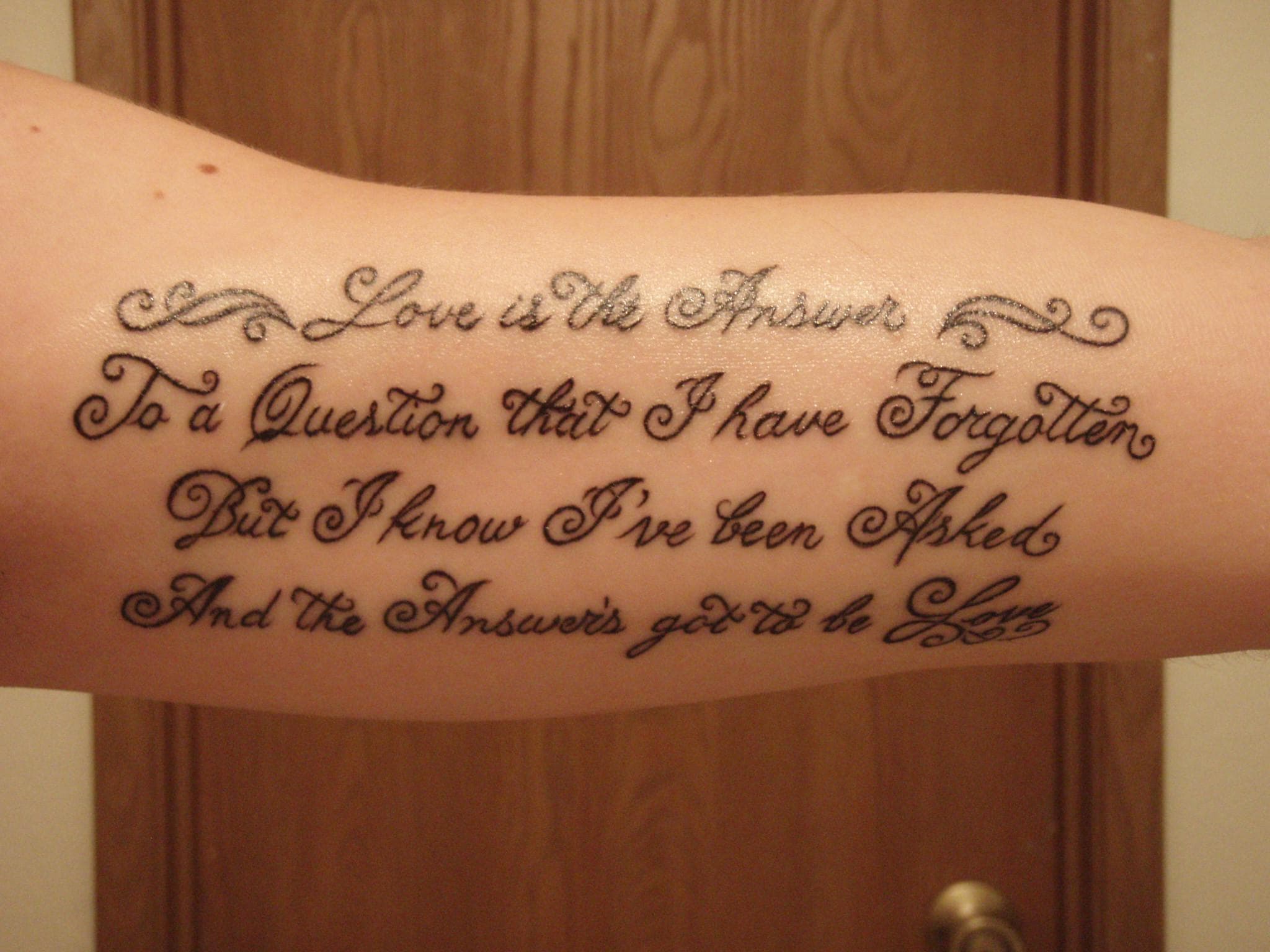 25 Handwritten Tattoo Ideas LeeamRameesha   Old English Lettering Tattoo On Arm Photo U1