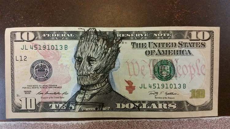 Funny Drawings on Money | Photos of Currency Art