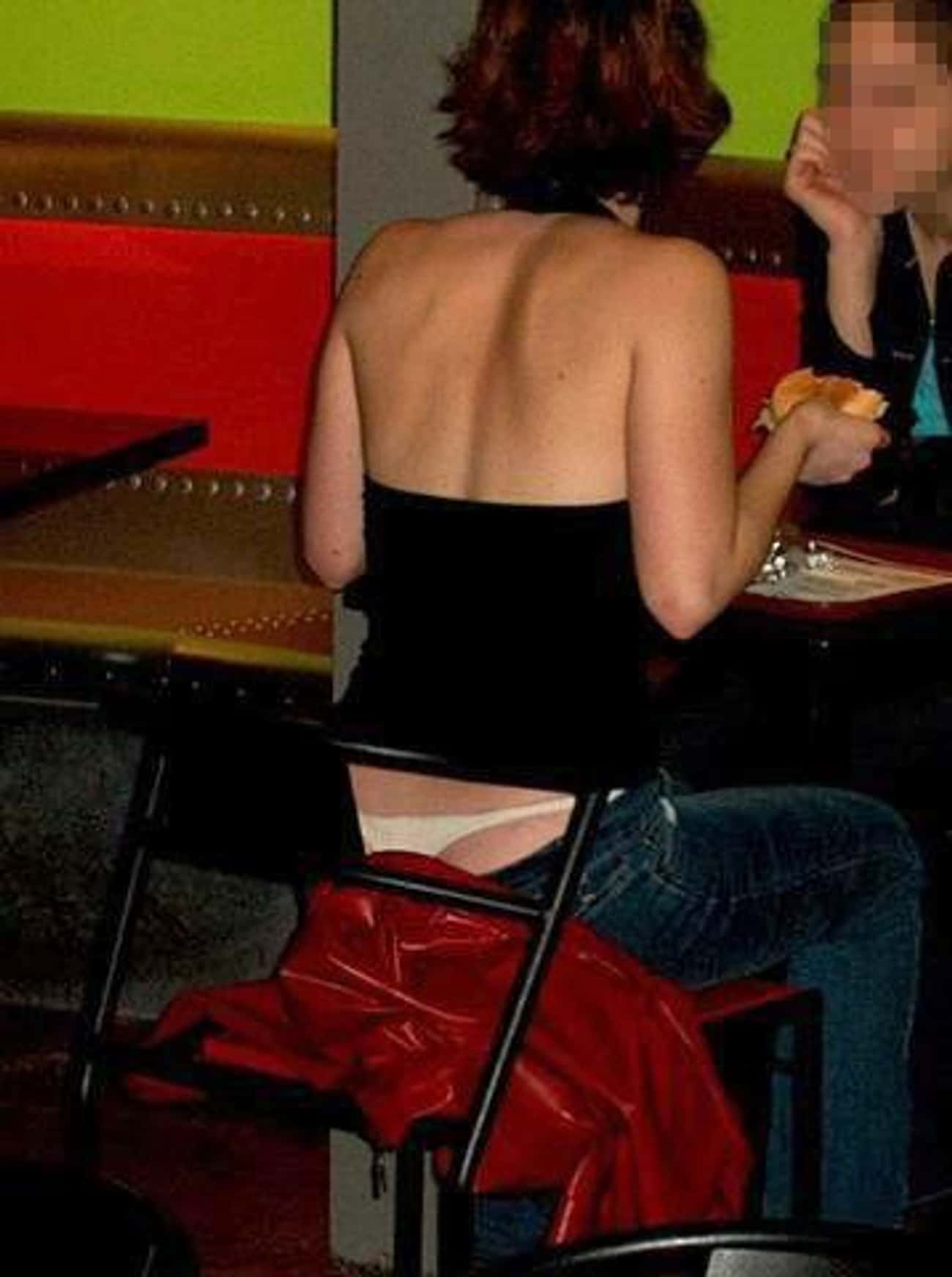 Low-Rise Jeans with a Thong Exposed