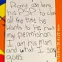 Ronnie's Mom May Not Have Actually Authored This Note on Random Funny Notes from Kids Who Are Wise Beyond Their Years