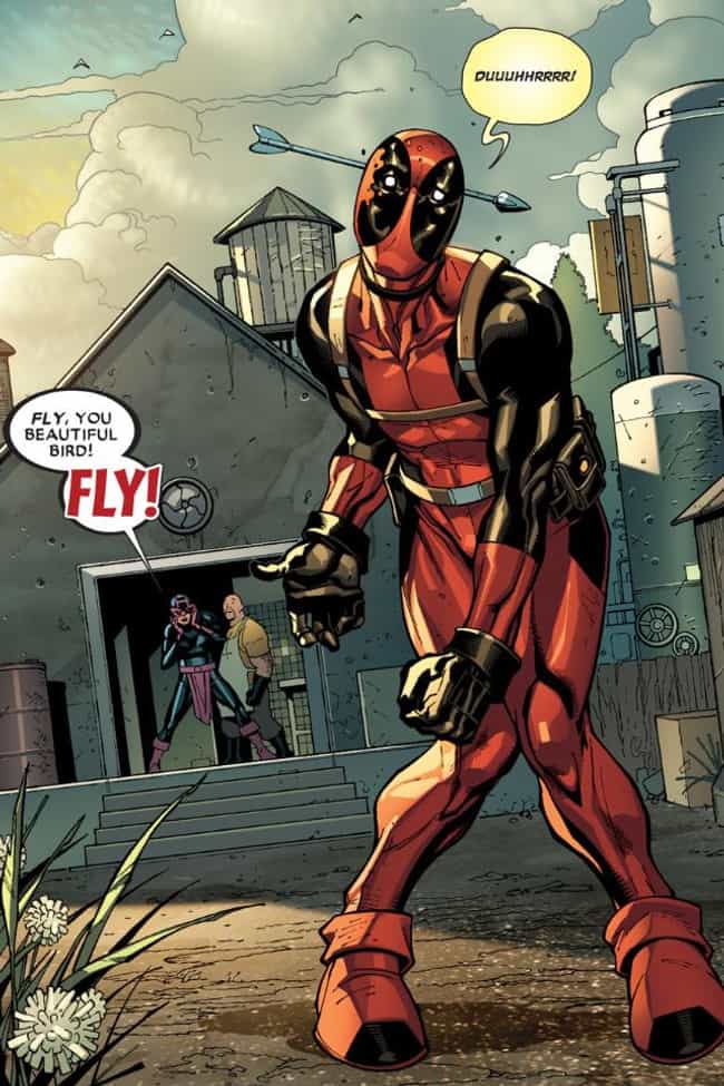 Bullseye (Disguised as Hawkeye) Sends an Arrow Thru His Noggin