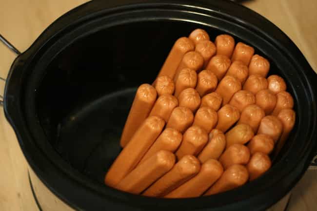 Put Your Hot Dogs in a Crock P... is listed (or ranked) 1 on the list Super Bowl Party Hacks You're Going to Want to Know About