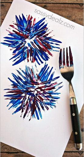 15 Easy Craft Ideas For Three Year Old Children   Fork Firework Freestyle List Photo U1