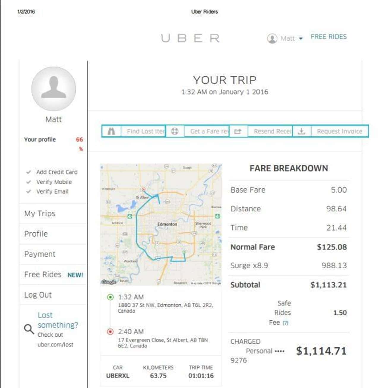 The $1,114.71 New Year&#39;s Eve Ride