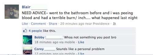 That's a Question for Your Doctor, Not the People You Went to High School With on Random TMI Facebook Posts
