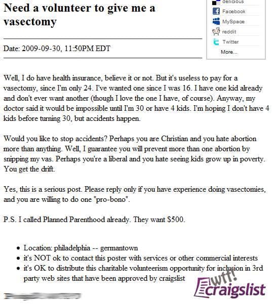 Random Most Ridiculous Craigslist Ads Best Random Tools