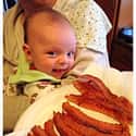 Baby's First Bacon Nirvana on Random Adorable Photos of Kid Firsts
