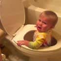 Baby's First Toilet on Random Adorable Photos of Kid Firsts
