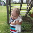 This Little Animal Lover's First Attempt at Cuddling a Kitten on Random Adorable Photos of Kid Firsts