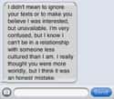 Cites Ex's Lack Of Culture As Reason To Break Up... Via Text Message on Random Scary Texts from Crazy Exes