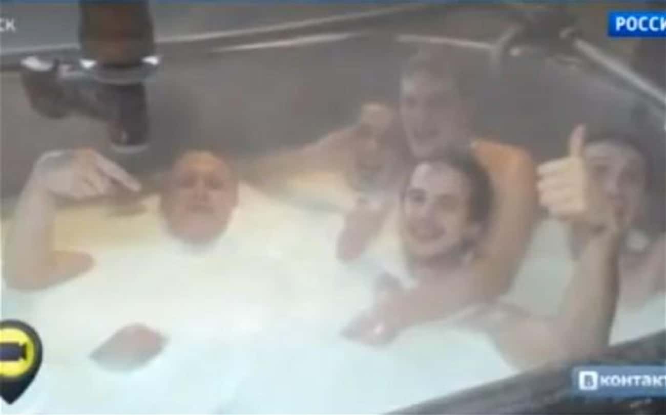Cheese Factory Employees Bathe in Milk