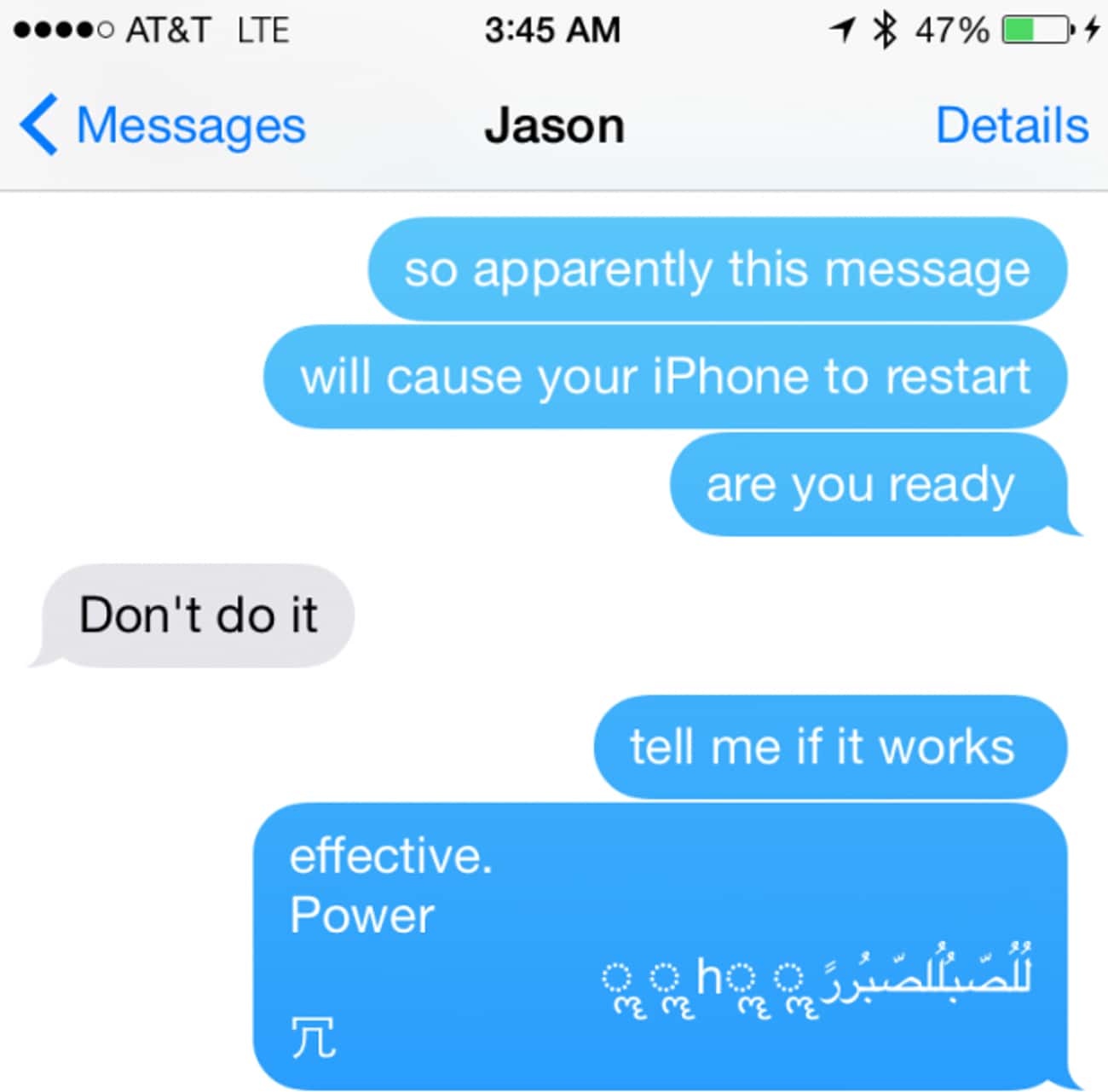 Crash Your Friend&#39;s iPhone
