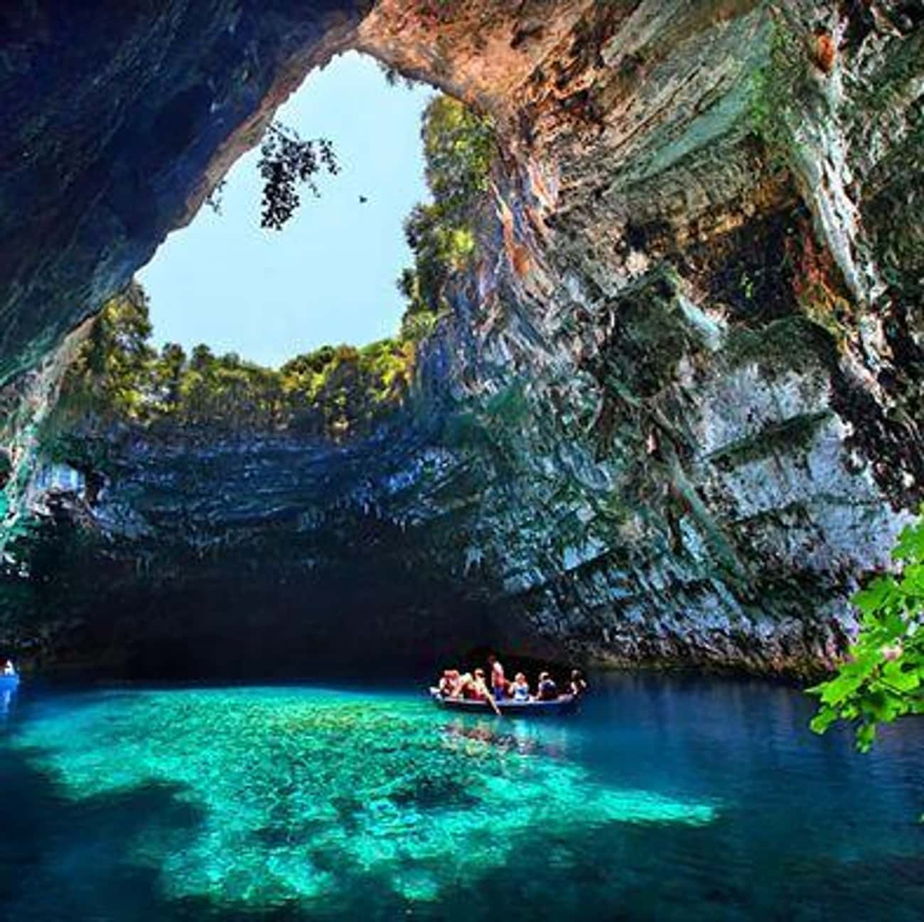 Majestic Trees and Forest Views in Greece&#39;s Melissani Cave