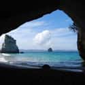 The Spiritual and Lovely Cathedral Cove in New Zealand on Random Most Beautiful Sea Caves Around the World