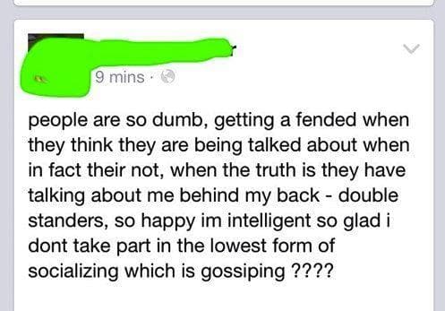 Speaking of the Lowest Forms of Communication on Random Dumb Facebook Posts from Idiots Who Can't Spell