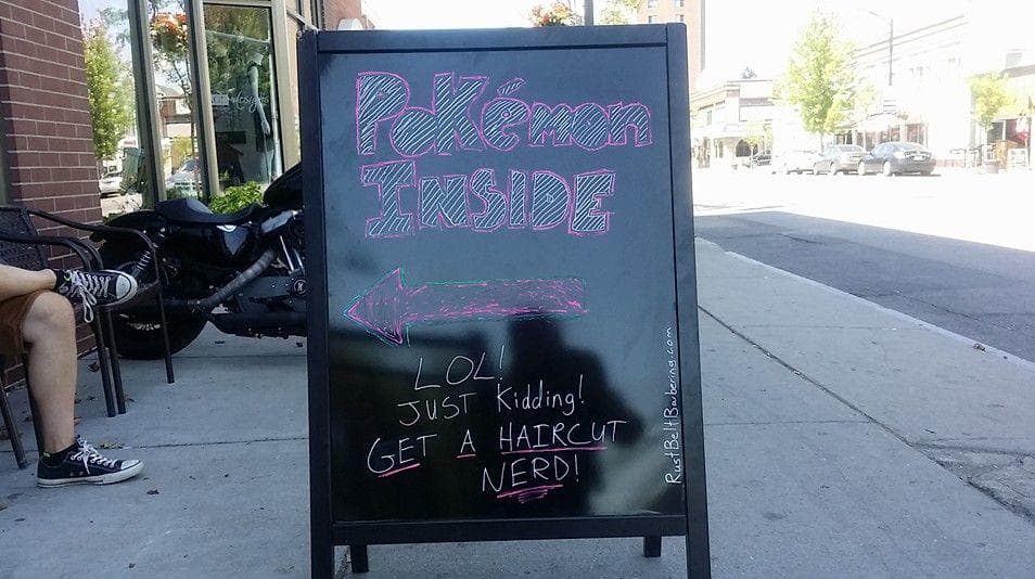 Come Hair! on Random Hilarious Pokemon Go Signs