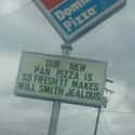 Aw Hell Naw on Random Funniest Pizza Signs in All Land