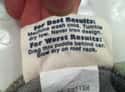Results May Vary on Random Funniest Clothing Tags