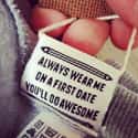 First Things First on Random Funniest Clothing Tags