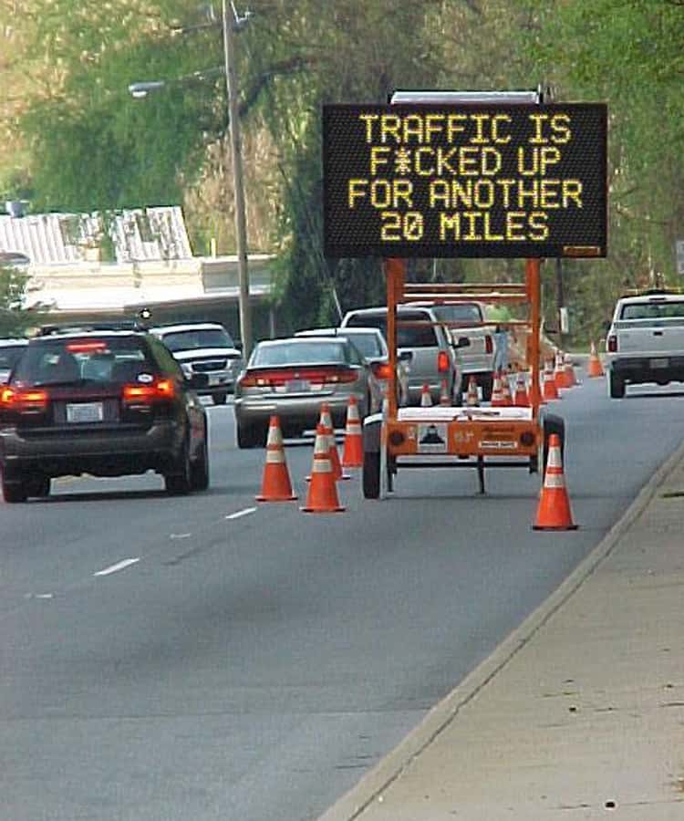 Inappropriate Construction and Traffic Signs That'll Make You Look Twice