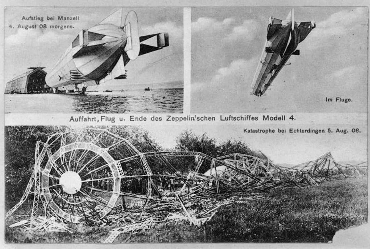 The Experimental Zeppelin LZ 4 Explodes During A 24-Hour Test Flight