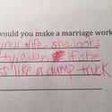 The Key to a Successful Marriage on Random Hilarious Test Answers From Kids