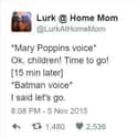 Mary Poppins vs The Dark Knight on Random Perfect Tweets from Hilarious Moms