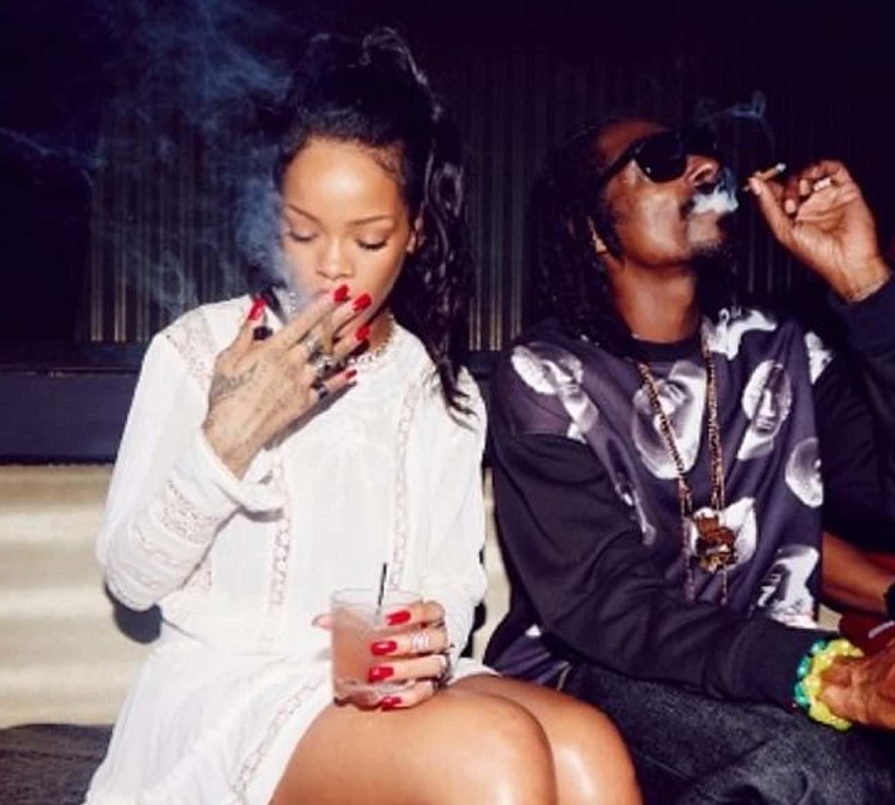 Rihanna and Snoop Dogg Blowing Smoke