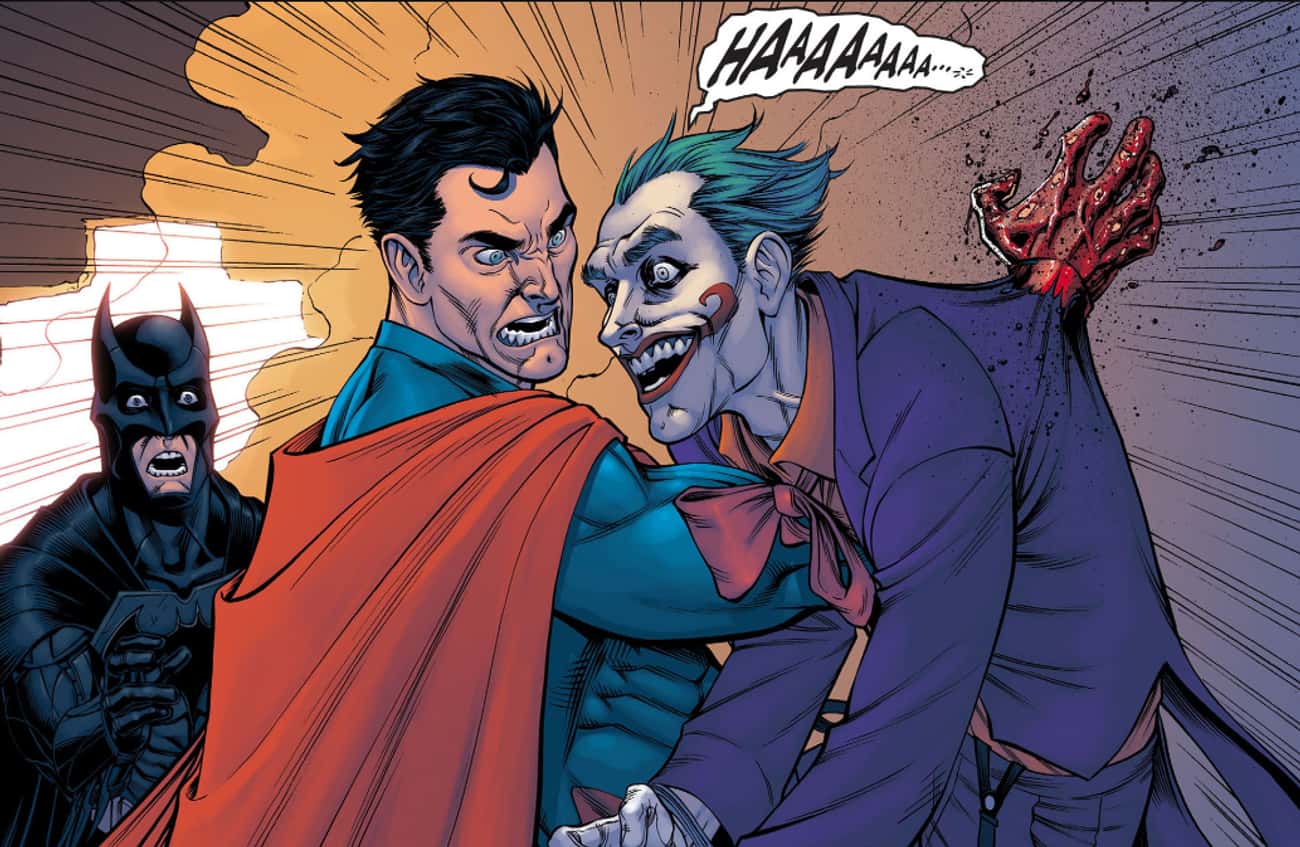 Superman Rams His Fist Through the Joker