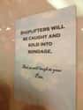 Don't Be Fooled By The Cursive on Random Funny Shoplifter Warning Signs That Would Definitely Get Your Attention