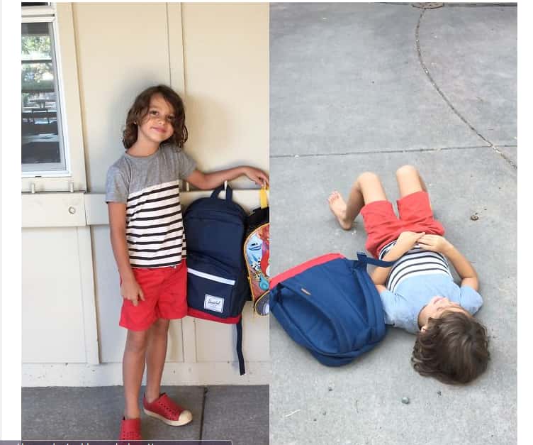 before and after first day of school