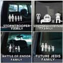 The Force Is Strong With These on Random Silly Stick Figure Family Decals That People Really Put on Their Cars