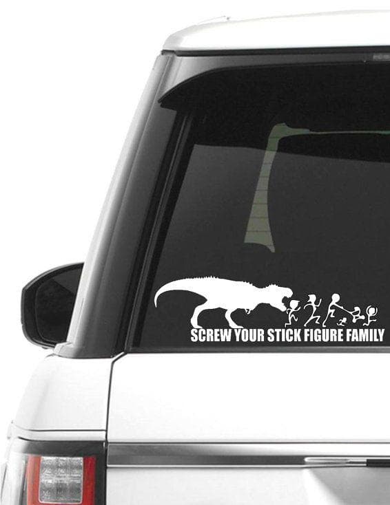 Image of Random Silly Stick Figure Family Decals That People Really Put on Their Cars