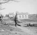 A Soldier Stands Watch at a Church Between Battles at Bull Run on Random Astounding Civil War Battlefield Photos