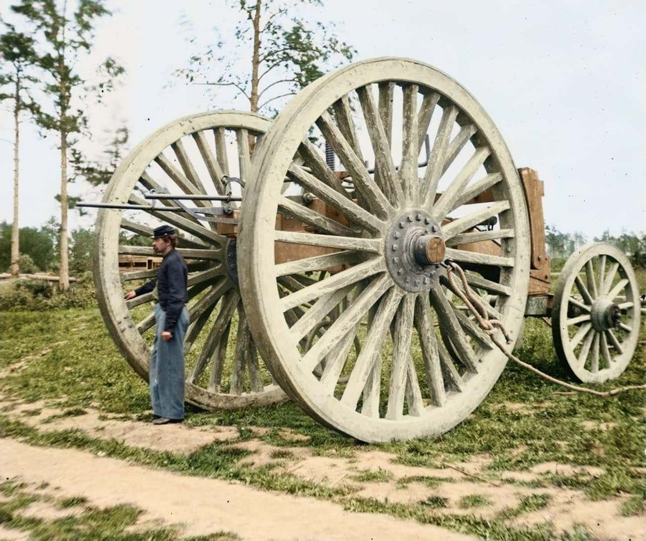 Soldier Next To Sling Cart, Drewry's Bluff, VA, c. 1865