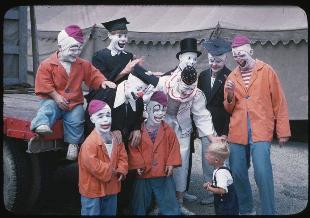 Clowns Prepare to Make a Meal Out of a Boy in 1947