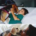 Neverending Kisses on Random Adorable Before-And-After Photos Of Dogs Growing Up With Their Humans