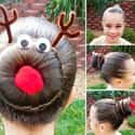 Rudolph the Red Bun Reindeer on Random Weirdest Christmas Hairdos
