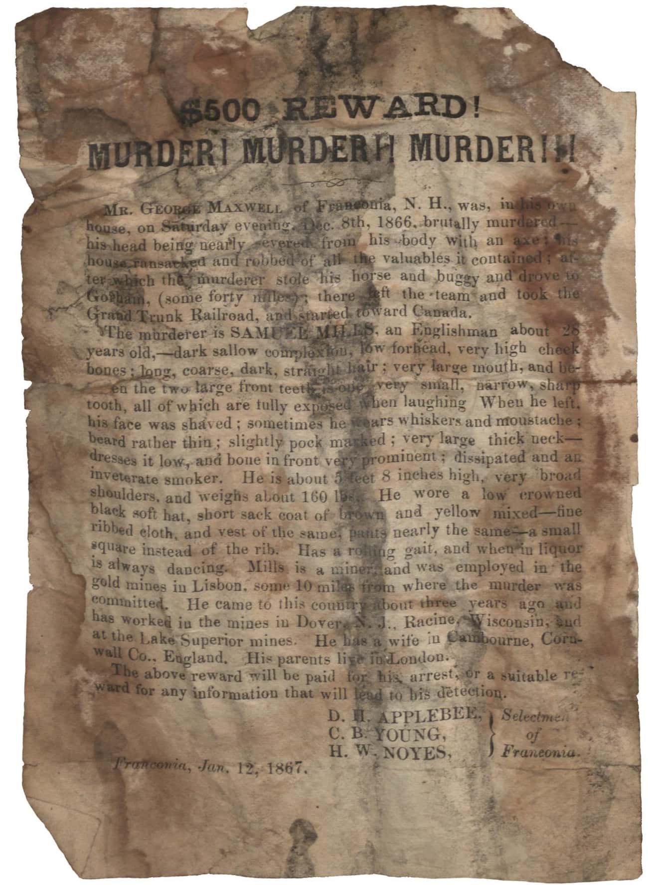 $500 Reward! Murder! Murder! Murder! (1867)
