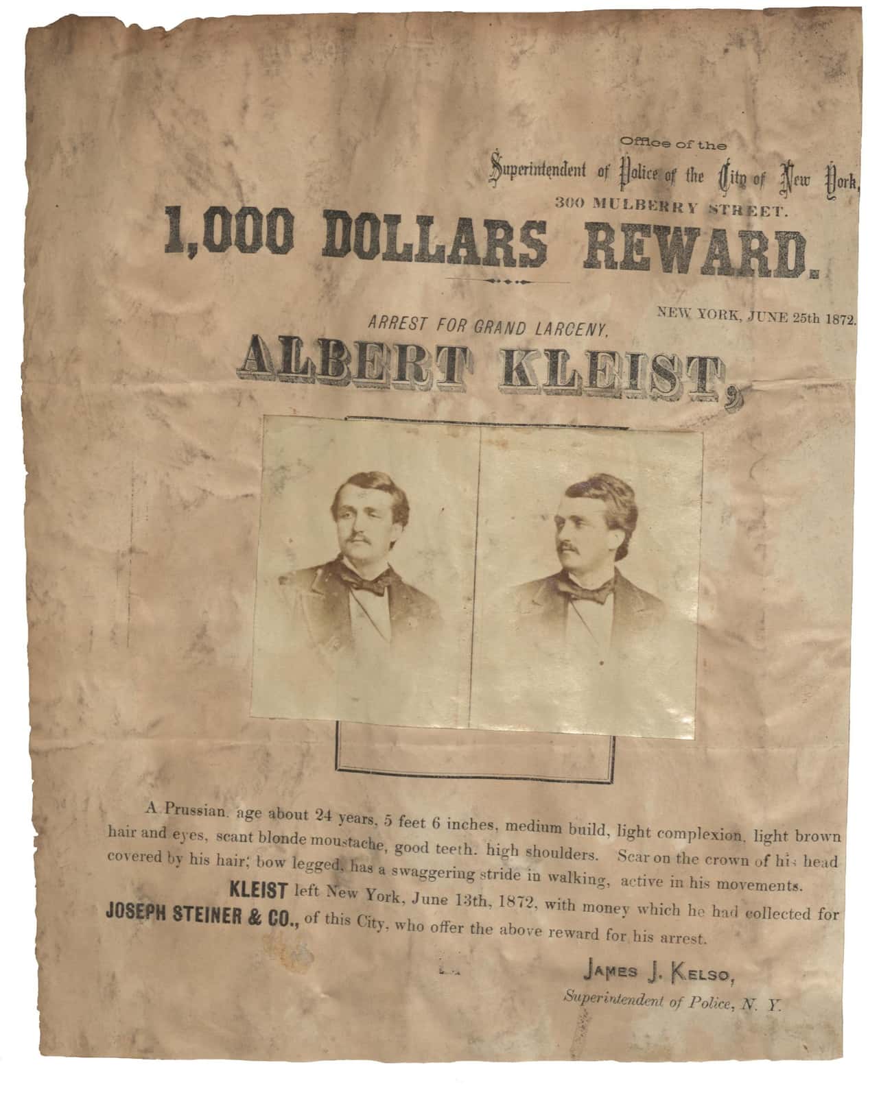 1,000 Dollars Reward (1872)
