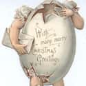 'With Many Merry Christmas Greetings' on Random Bizarre and Disturbing Victorian Christmas Cards