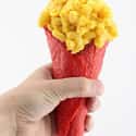 This Flamin' Hot Cheetos Cone of Mac & Cheese on Random Disgusting-Looking Foods You Kind of Want to Try