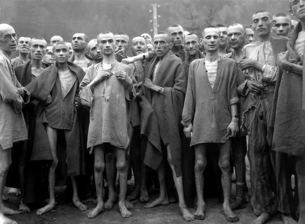 Newly Liberated Prisoners At Ebensee, Near Mauthausen, Austria