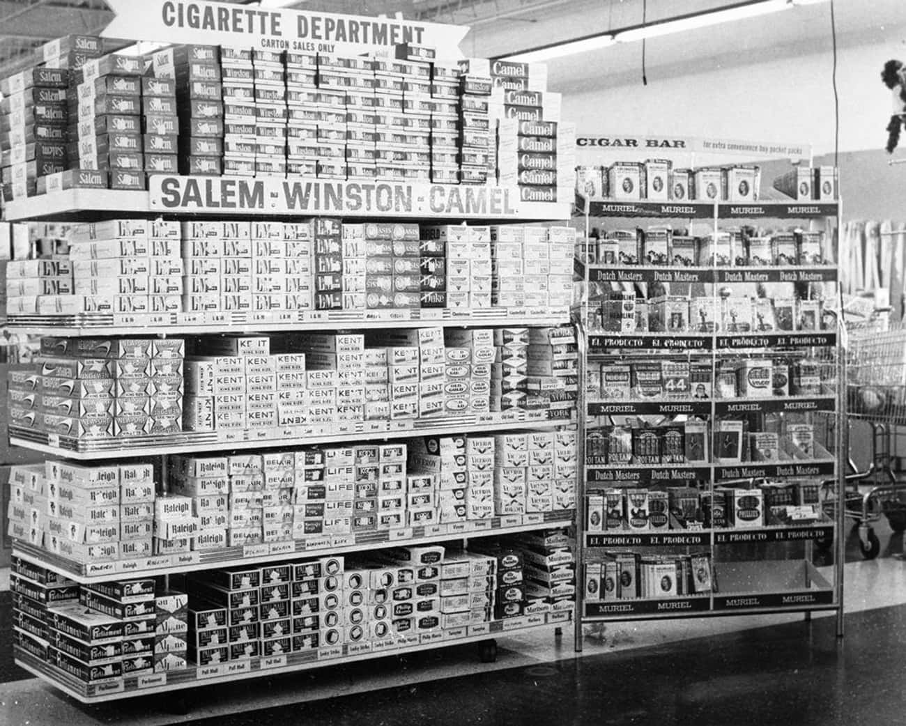 Cigarette End Cap At A Grocery Store, 1962