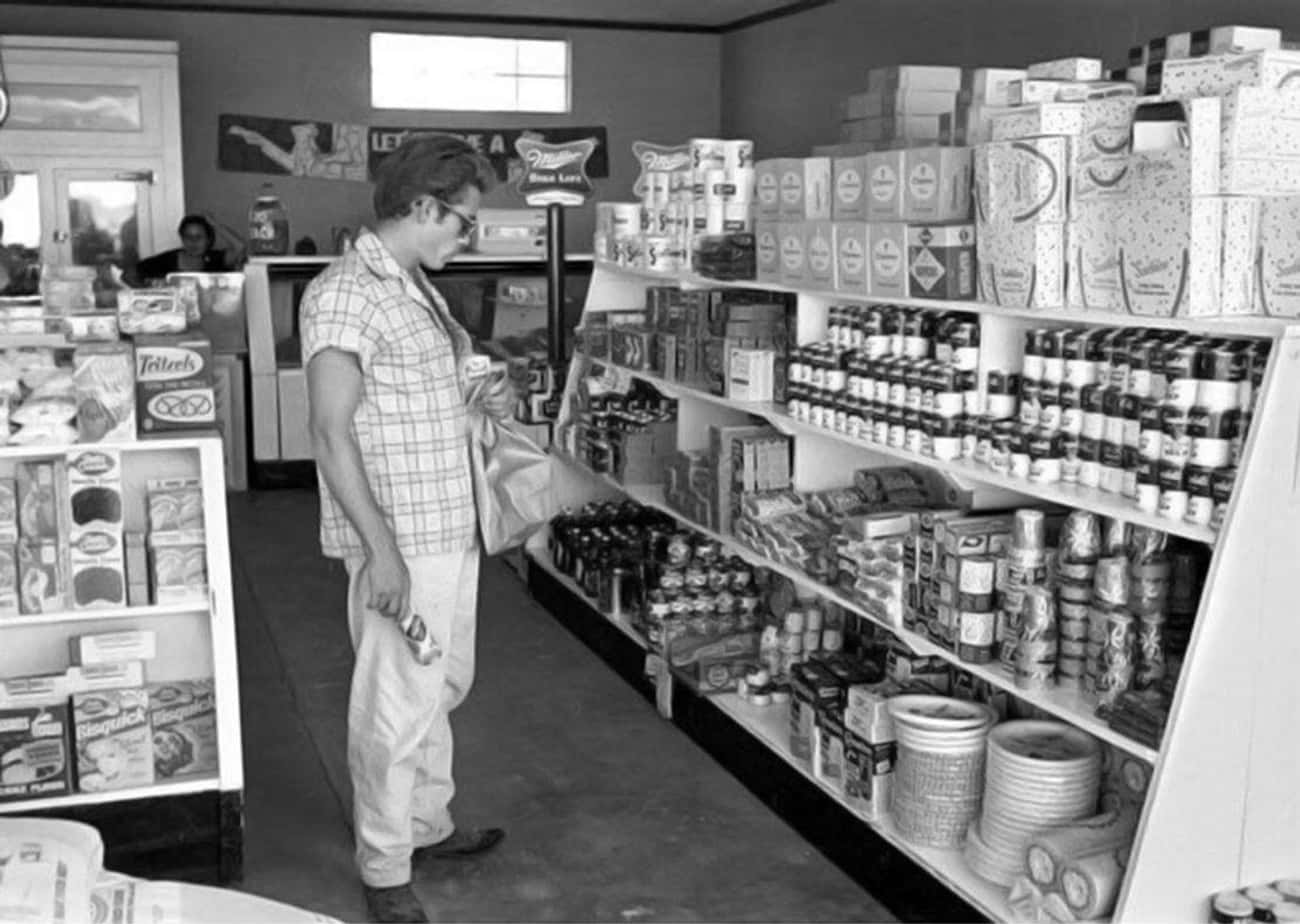 James Dean Shopping For Groceries In Marfa, Texas, 1955