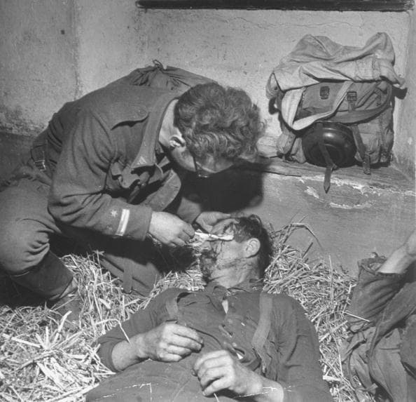 German Prisoner Treated in Partisan Field Hospital