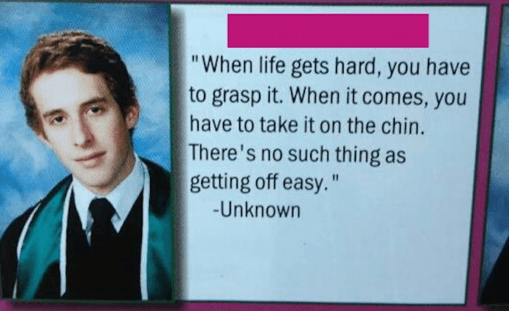 Cold Hard Facts is listed (or ranked) 6 on the list 25 Oddly Sexual Yearbook Quotes