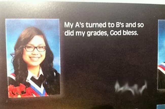 Boo B's is listed (or ranked) 2 on the list 25 Oddly Sexual Yearbook Quotes