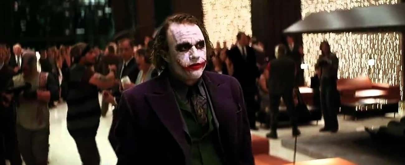 The Joker Just Sort Of Leaves Dent&#39;s Fundraiser After The Defenestration Of Bruce And Rachel